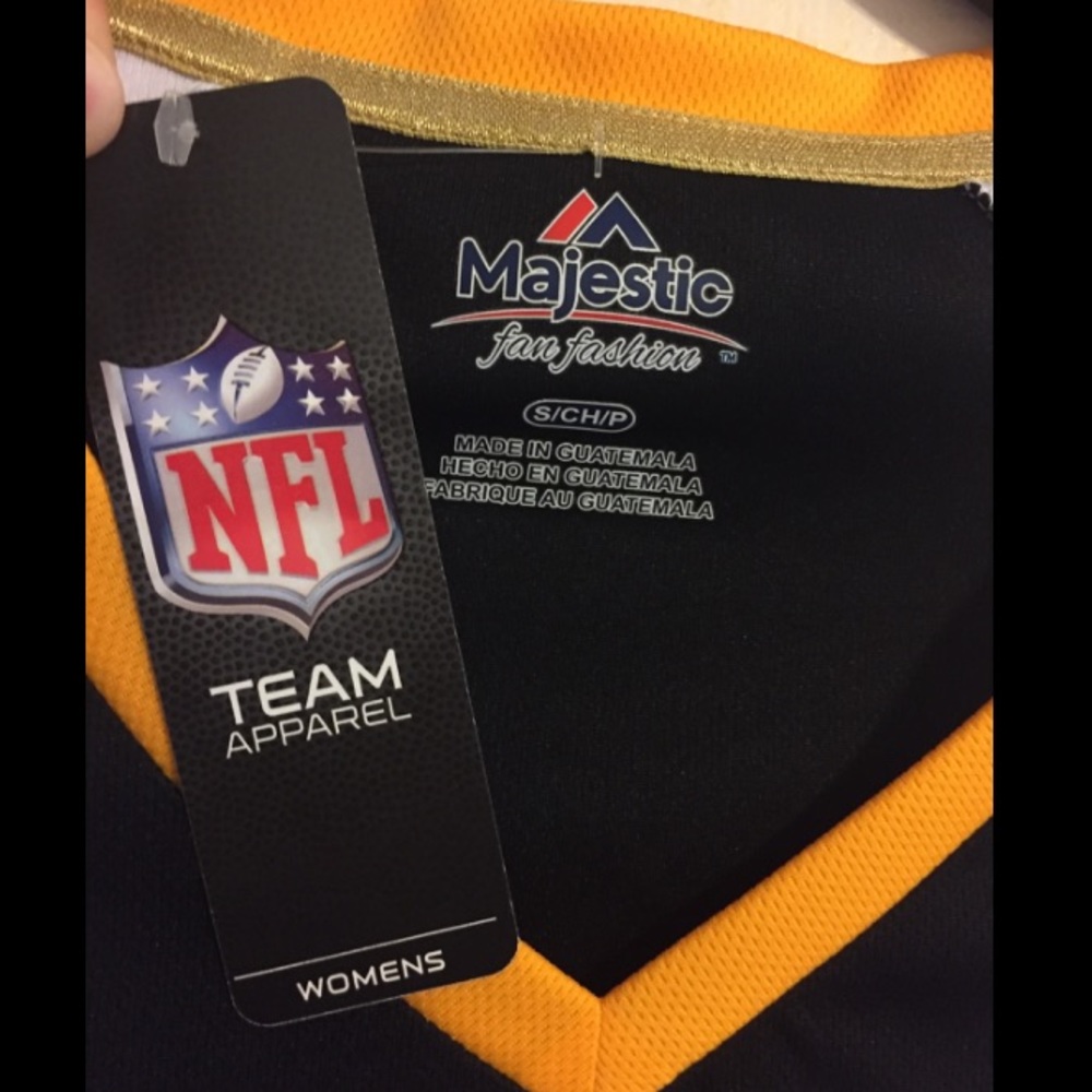 Pittsburgh Steelers Black/Gold T-Shirt Jersey - Picture 4 of 6